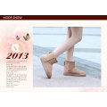 2015 latest anti-slip fuzzy lining suede leather winter women's boots shoes